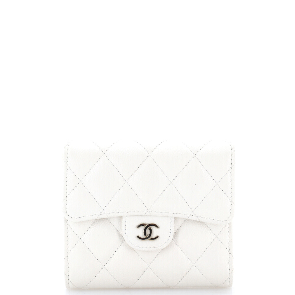 Chanel CC Compact Classic Flap Wallet Quilted Caviar